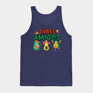 Tres Amigos Avocados Funny Cinco De Mayo Fiesta Mexican Tank Top